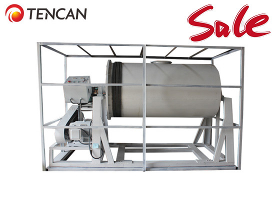 Máquina de rectificación de rodillos de molino de bolas de tambor rotativo horizontal 34RPM 1500L con frascos de acero al carbono
