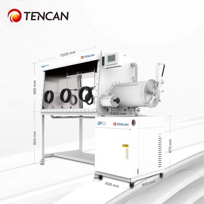 Caja de guantes de purificación TENCAN GBP750S-3 para eliminación de oxígeno y agua