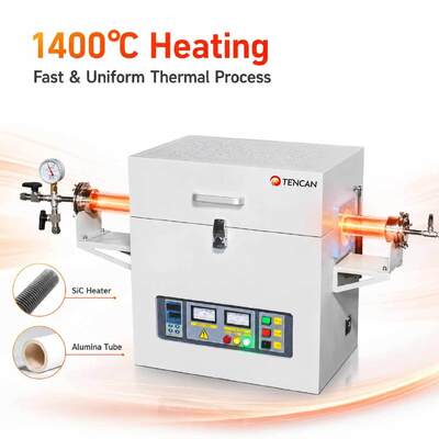 Laboratorio de vacío Fuego eléctrico tubular de alta temperatura de 1400C Fuego de tubo de zona única Precio con tubo de cuarzo de gran pureza