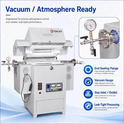 TENCAN TC-12NRT Alta temperatura 1200C Horno tubular de laboratorio de vacío MOSI2 elemento de calefacción de alta pureza material de cuarzo / aluminio