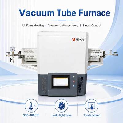 TENCAN TC-12NT Horno de tubo de vacío de temperatura máxima de 1600°C con tubo de cuarzo de alta pureza y control de temperatura programable