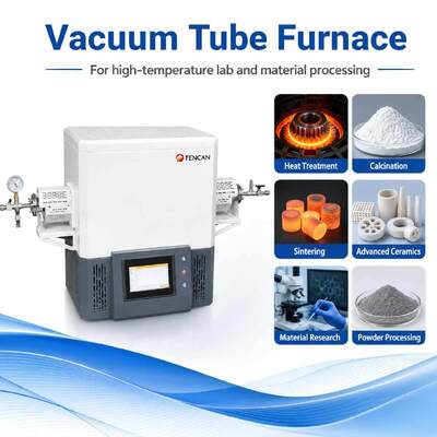 TENCAN TC-12NT Horno de tubo de vacío de temperatura máxima de 1600°C con tubo de cuarzo de alta pureza y control de temperatura programable