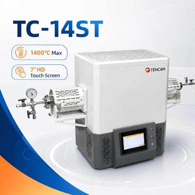 TENCAN TC-14ST 1400C horno de tubo de vacío calentador SiC termopar tipo S tubo de alúmina de alta temperatura horno de sinterización dividido de laboratorio