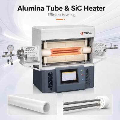 TENCAN TC-14ST 1400C horno de tubo de vacío calentador SiC termopar tipo S tubo de alúmina de alta temperatura horno de sinterización dividido de laboratorio