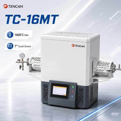 TENCAN MoSi2 calefacción 1600C horno de tubo de vacío TC-16MT tipo B termopareja horno de laboratorio dividido de 30 segmentos programable avanzado