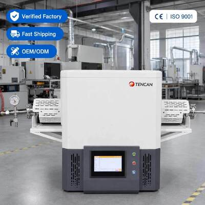 TENCAN MoSi2 calefacción 1600C horno de tubo de vacío TC-16MT tipo B termopareja horno de laboratorio dividido de 30 segmentos programable avanzado