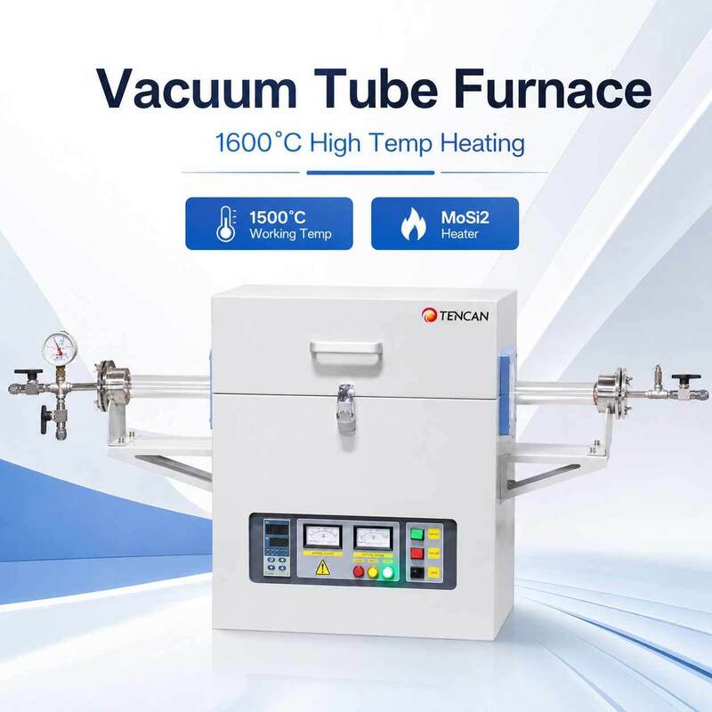 TENCAN TC-16MT 1600C MoSi2 horno de tubo calentador tipo B termopar tubo de alúmina laboratorio eléctrico horno de sinterización tratamiento térmico