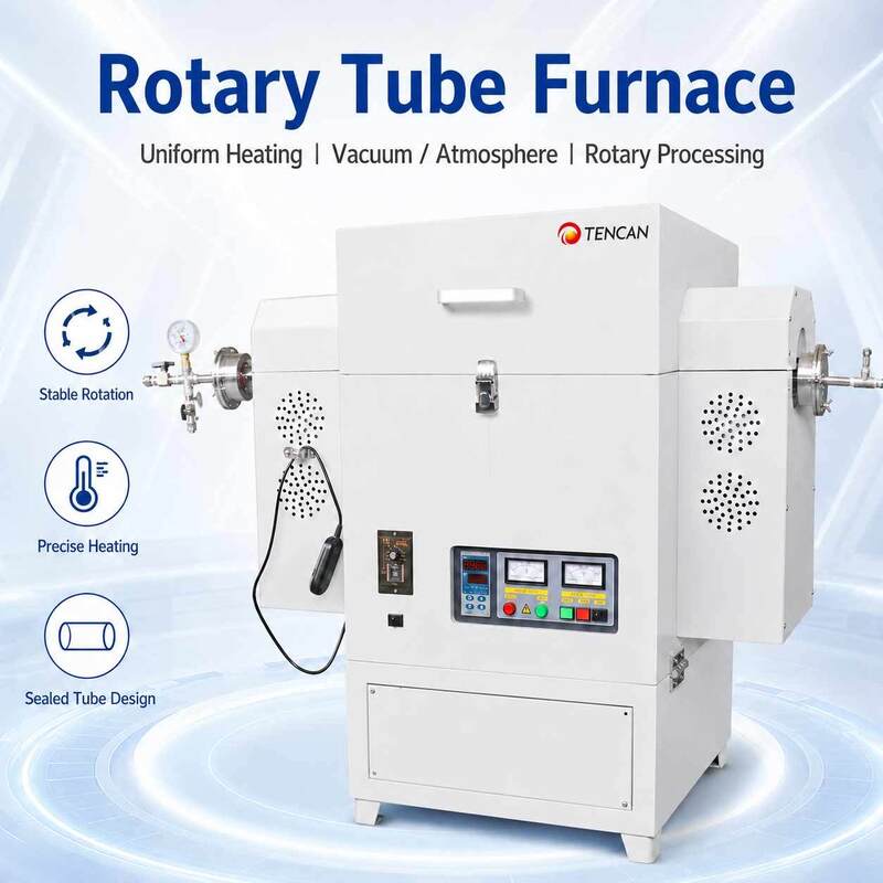 TENCAN TC-12NRT Alta temperatura 1200C Horno tubular de laboratorio de vacío MOSI2 elemento de calefacción de alta pureza material de cuarzo / aluminio