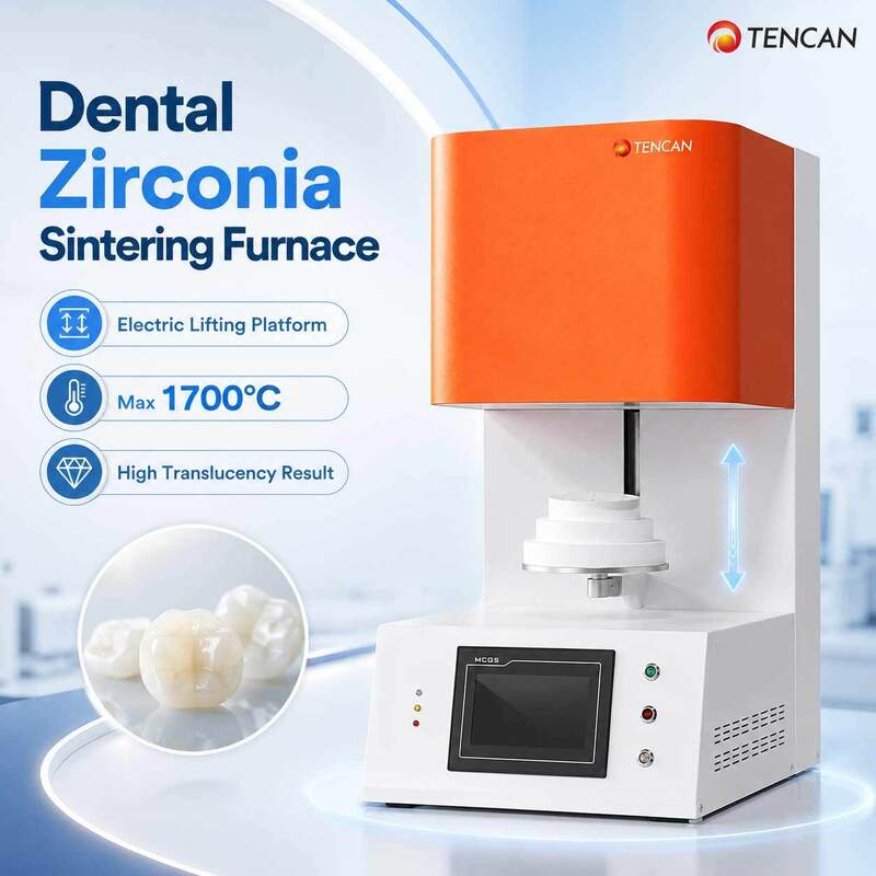 TENCAN TC-BDF-1L 1700C Laboratorio dental Zirconia Forno de sinterización de porcelana 1C Precisión MoSi2 Elementos de calefacción para el diente